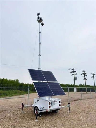 OEM Mobile Surveillance Solution Trailer Solar CCTV Tower