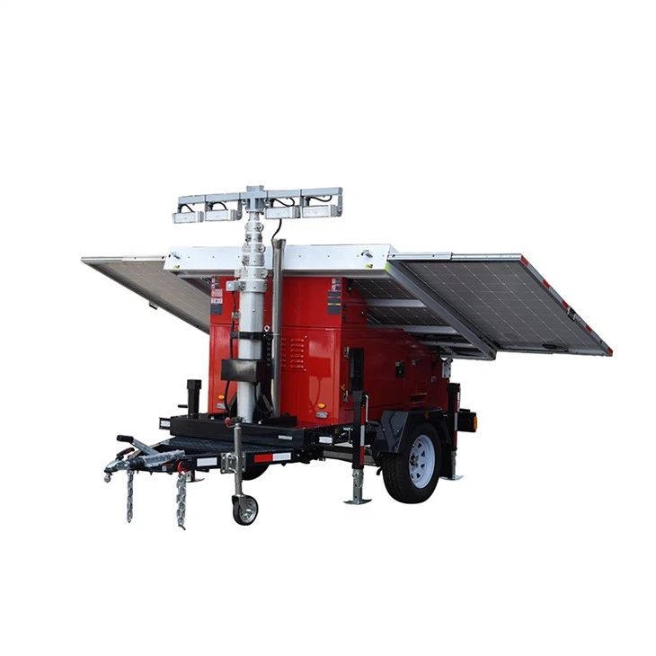 Mobile Solar Light Tower With UK Standard Solar Trailer
