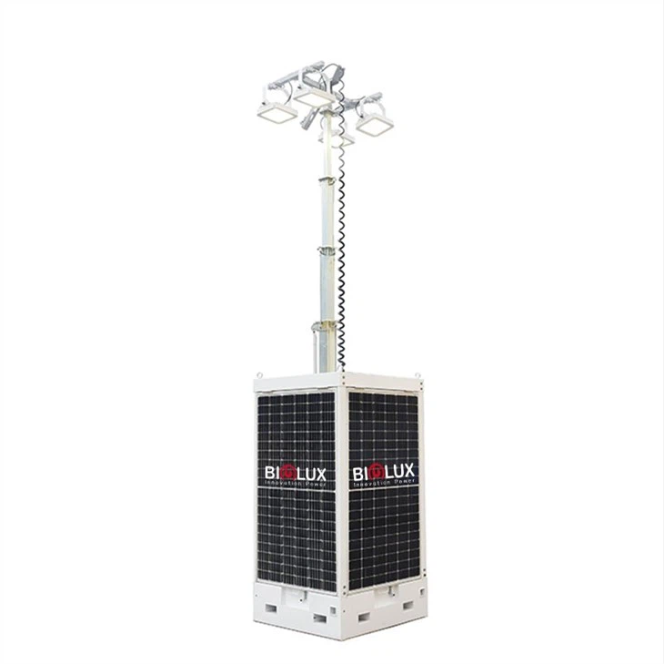 Cuboid Light Tower With Solar Generator