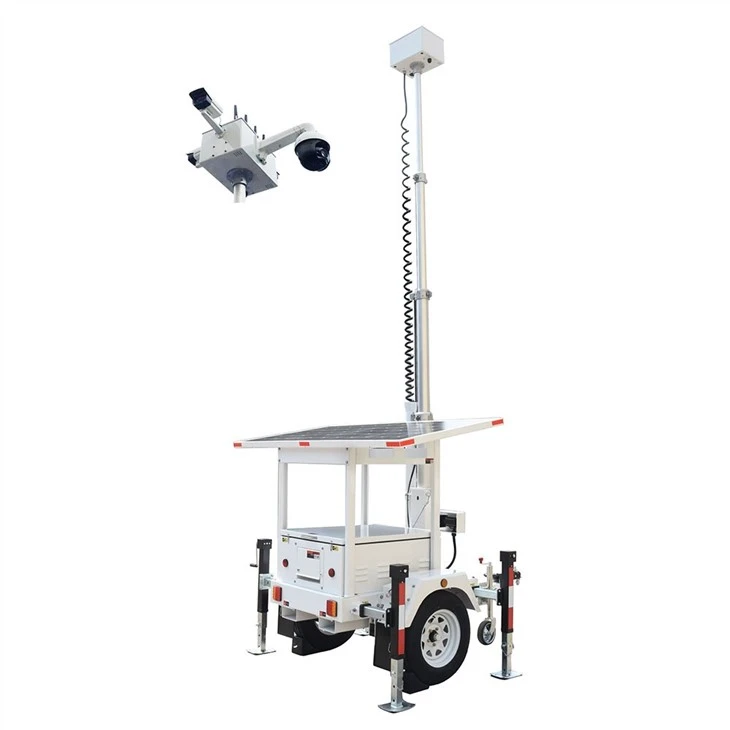 Mobile Solar Trailer Surveillance Trailer Customized Security System CCTV