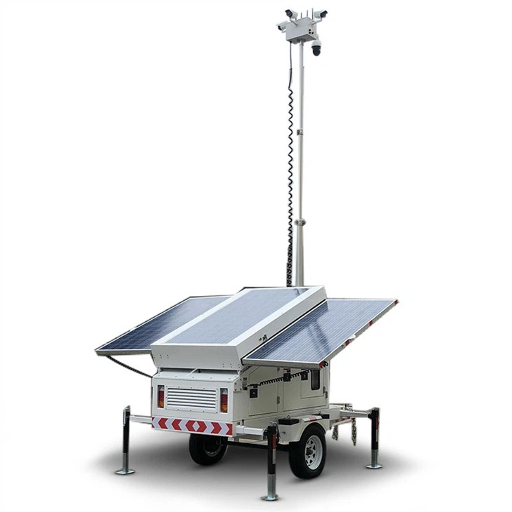 Power System Solar Trailer Mobile Solar Cctv Trailer System Mobile Surveillance Trailer